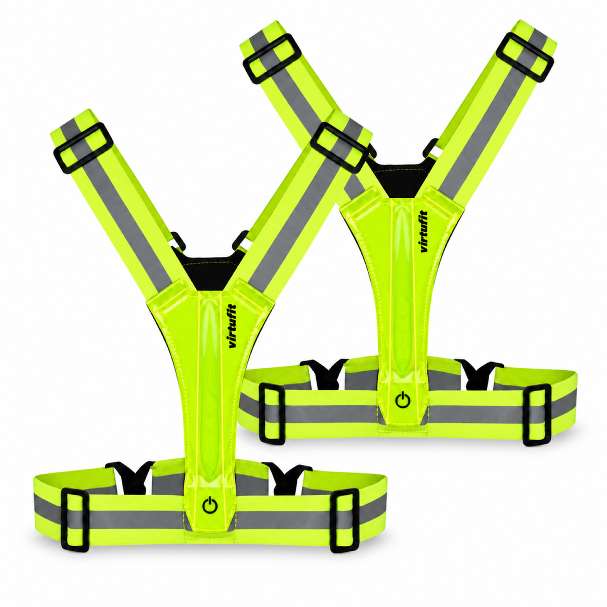 VirtuFit Reflektierende Sicherheitsweste mit LED - Lauflichter - Set von 2