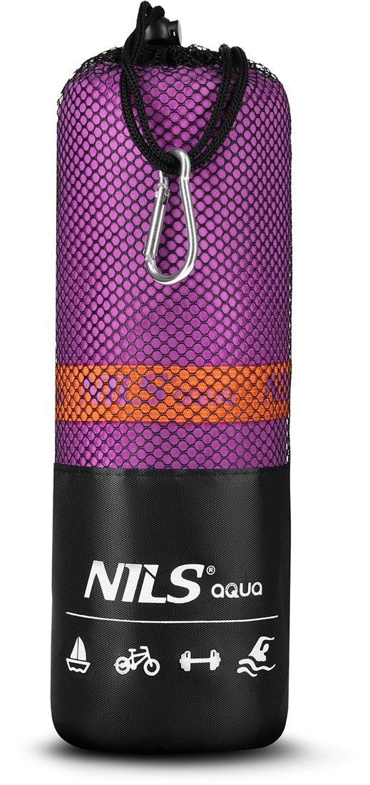 NILS Aqua Microvezel Handdoek - Paars - 180 x 100 cm - Aanzicht