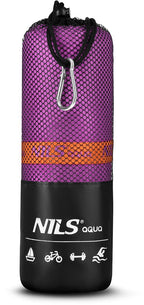 NILS Aqua Microvezel Handdoek - Paars - 180 x 100 cm - Aanzicht