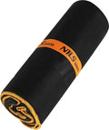 NILS Aqua Microvezel Handdoek - Zwart/Oranje - 180 x 100 cm - Hoofdafbeelding
