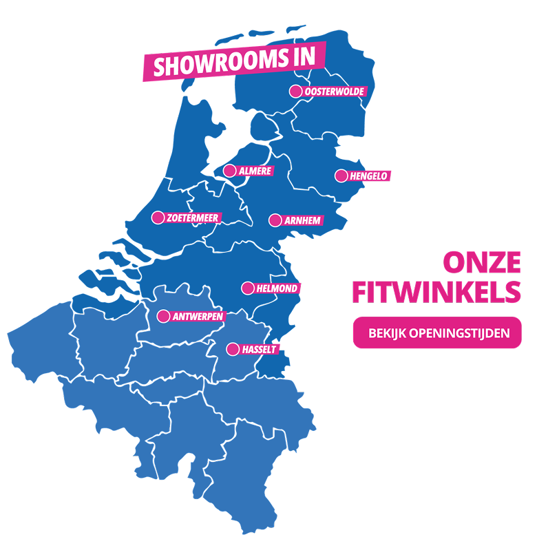Unsere Fitnessfachgeschäfte in den Niederlanden und Belgien